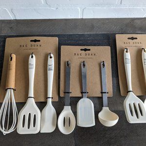 Rae Dunn Mini Spatula Whisk Spoon Cooking Utensil Set White Silicone 8 Piece